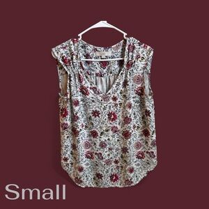 LOFT Floral Blouse - Black and Red